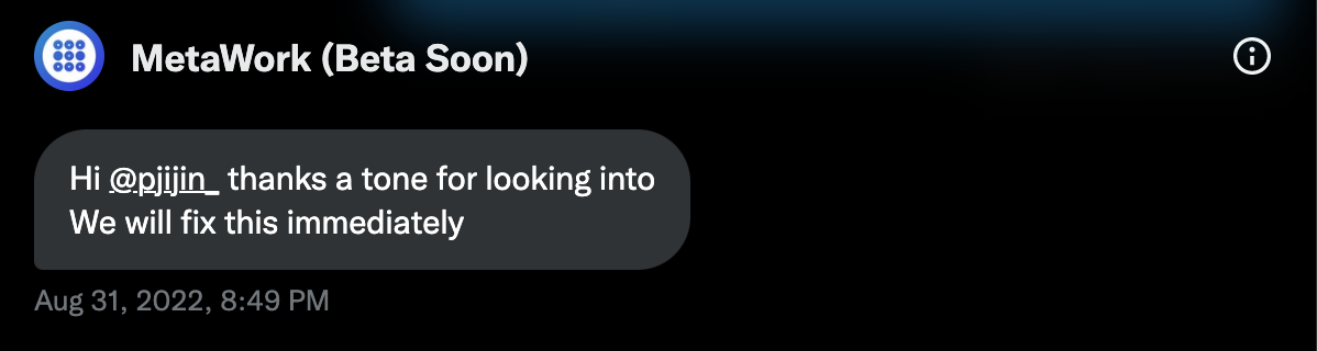 MetaWork.Team acknowledgment